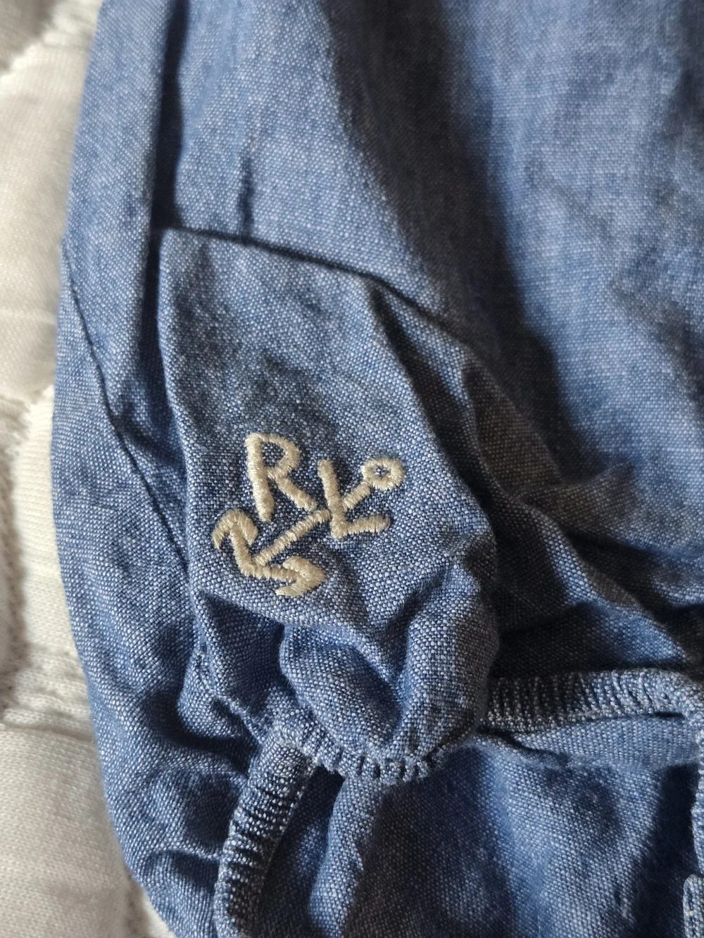 Ralph Lauren Baby Girl Denim One Piece Criss Cross Back No Size 3mth? Romper